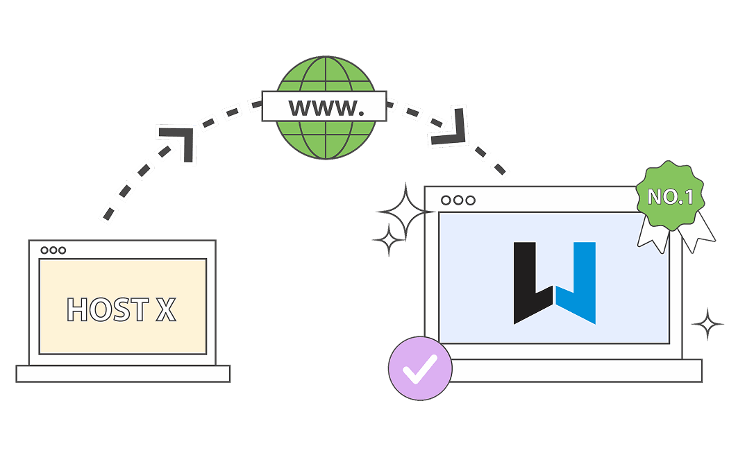 WhoGoHost domain transfer illustration